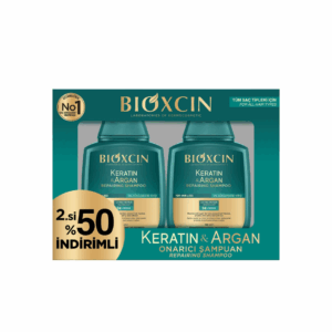 Zestaw Bioxcin Keratin & Argan - Szampon regenerująco – nawilżający 2 x 300 ml