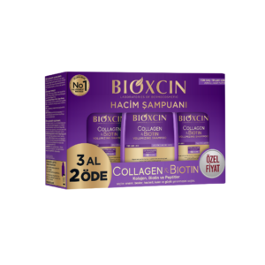 Zestaw Bioxcin Collagen&Biotin - Szampon dodający włosom objętości 3x300ml